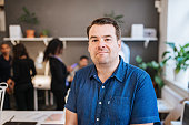 Portrait of mature businessman in co-working space