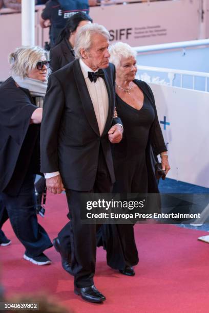 British actress Judi Dench and David Mills attends Donostia Award photocall during 66th San Sebastian Film Festival on September 25, 2018 in San...