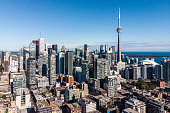Aerial View of Downtown Toronto on a Sunny Day, Ontario, Canada