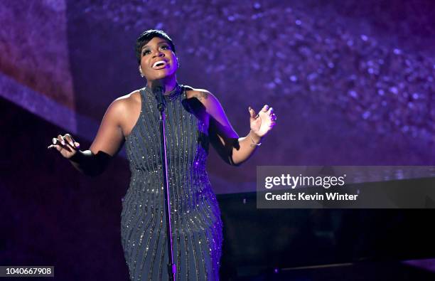 Fantasia Barrino performs onstage at Q85: A Musical Celebration for Quincy Jones at the Microsoft Theatre on September 25, 2018 in Los Angeles,...