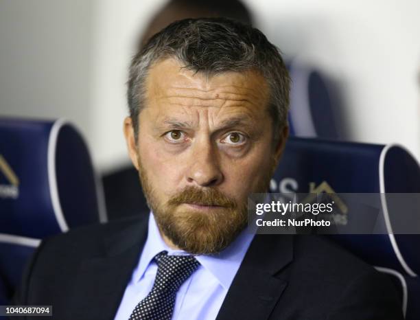 Fulham manager Slavisa Jokanovic_ during Carabao Cup 3rd Round match between Millwall and Fulham at The Den Ground, London, England on 25 Sept 2018.