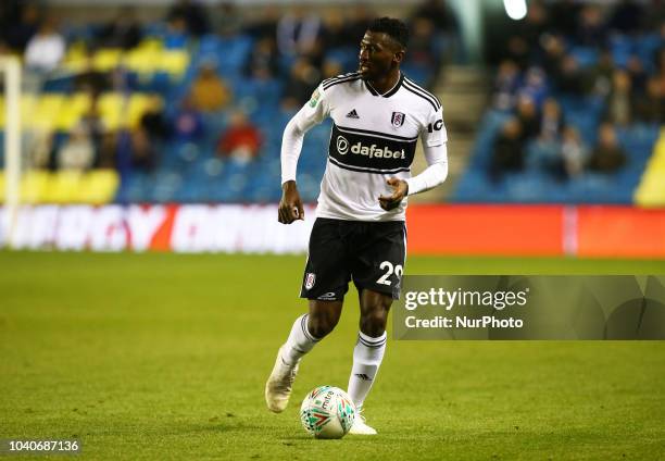 Fulham's Andre-Frank Zambo Anguissa during Carabao Cup 3rd Round match between Millwall and Fulham at The Den Ground, London, England on 25 Sept 2018.