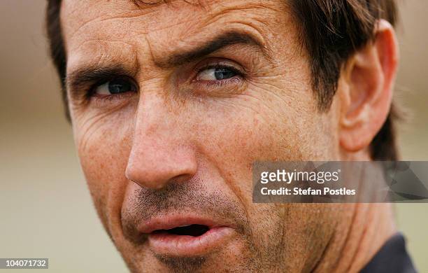 Andrew Johns looks on during a Canberra Raiders NRL training session at Raiders HQ on September 14, 2010 in Canberra, Australia.