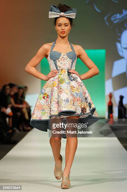 Model showcases designs by Alissia Gomez during the Student Runway show as part of Perth Fashion Week 2010 at Fashion Paramount on September 13, 2010...