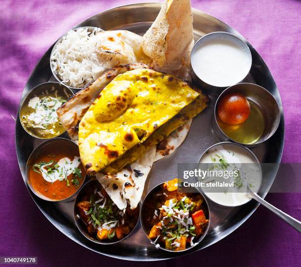 thali meal- indian food - indian vegetarian food stock pictures, royalty-free photos & images