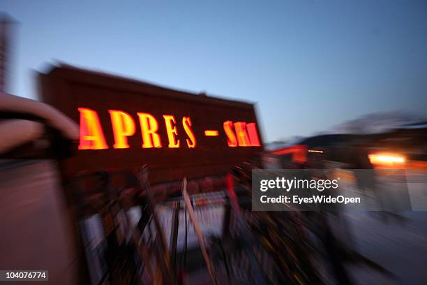 Pub for Apres Ski on the slope on January 21, 2009 in Kitzbuehel, Austria.