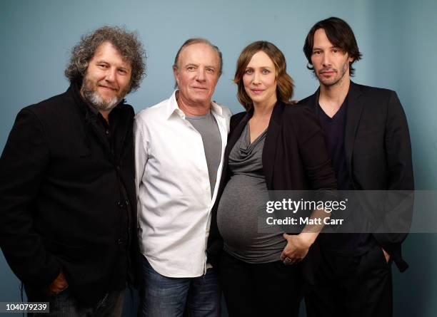 Director Malcolm Venville, actor James Caan, actress Vera Farmiga and actor Keanu Reeves from "Henry's Crime" poses for a portrait during the 2010...