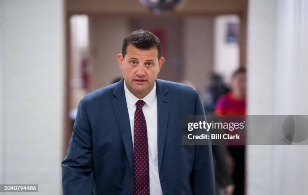 Rep. David Valadao, R-Calif., arrives for the House Republican Conference meeting on Wednesday, Sept. 26, 2018.