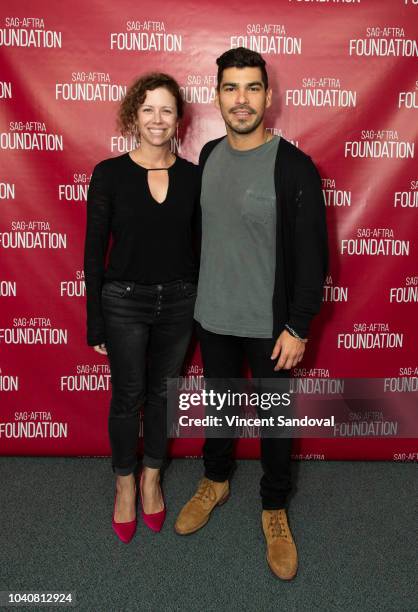 Caroline O'Connor and Actor Raul Castillo attend SAG-AFTRA Foundation Conversations screening of "We The Animals" at SAG-AFTRA Foundation Screening...