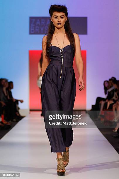 Model showcases designs by Zara Bryson during the Fifteen Minutes - Rise of the Fashion Bloggers collection catwalk show as part of Perth Fashion...