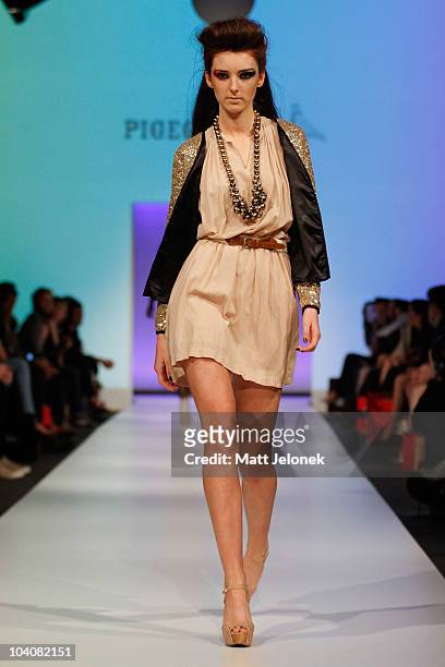 Model showcases designs by Pigeonhole during the Fifteen Minutes - Rise of the Fashion Bloggers collection catwalk show as part of Perth Fashion Week...