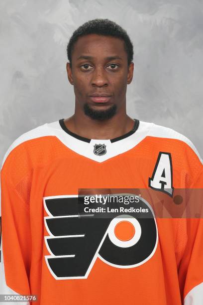 Wayne Simmonds of the Philadelphia Flyers poses for his official headshot for the 2018-2019 season on September 13, 2018 at the Virtua Flyers Skate...