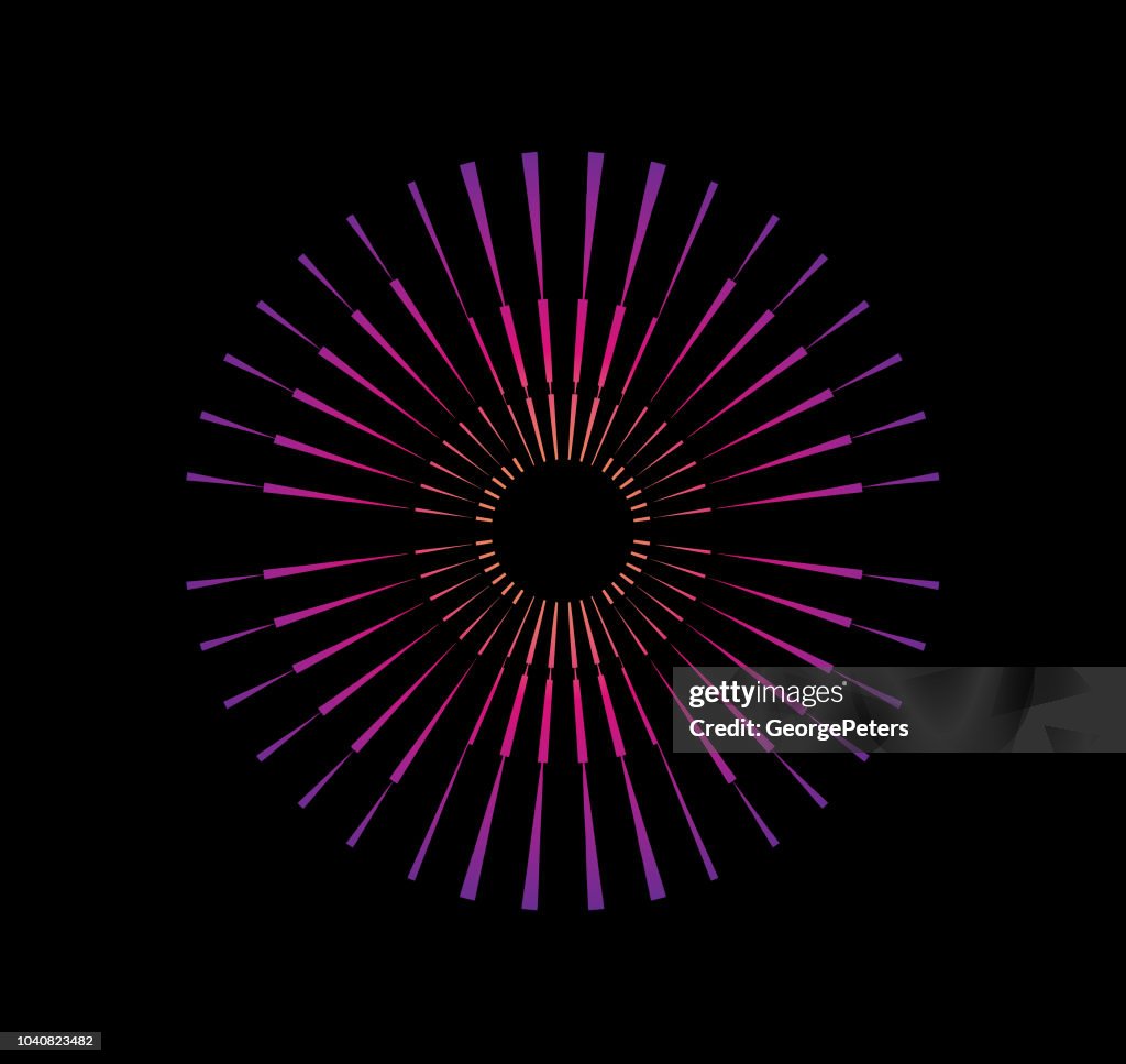 Elemento de Design colorido Radial simétrico Burst