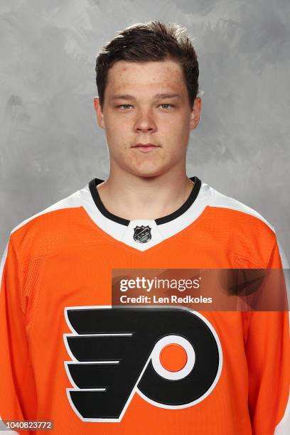 Matthew Strome of the Philadelphia Flyers poses for his official headshot for the 2018-2019 season on June 28, 2018 at the Virtua Flyers Skate Zone...