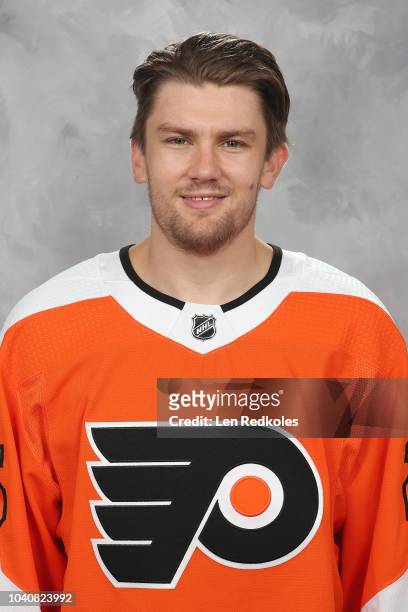 James van Riemsdyk of the Philadelphia Flyers poses for his official headshot for the 2018-2019 season on September 13, 2018 at the Virtua Flyers...