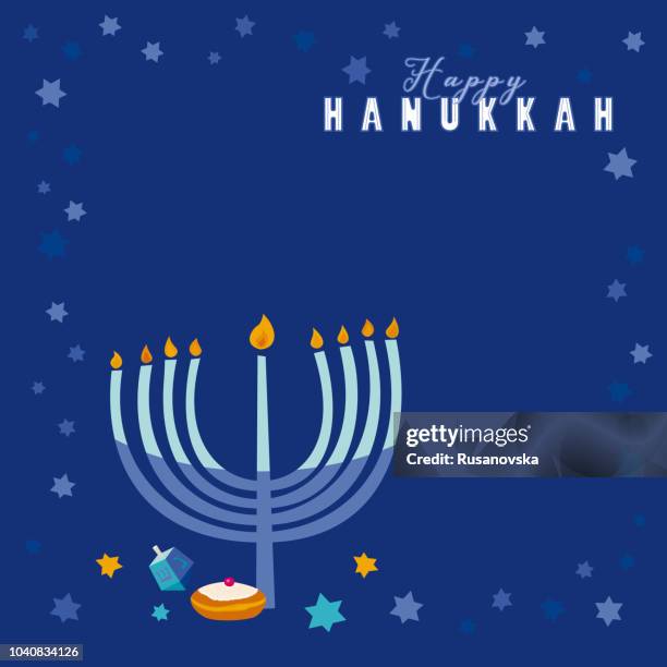happy hanukkah - candlelight background stock illustrations