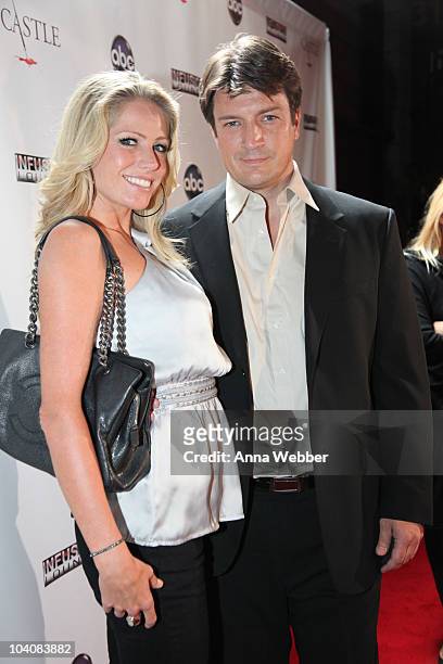 Actor Nathan Fillion and Kate Luyben attend the "Castle" Season 3 Premiere Party on September 13, 2010 in Los Angeles, California.