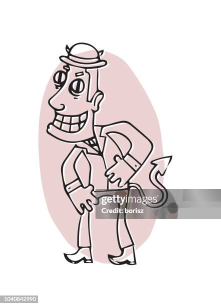 devil in a suit. - man smiling teeth stock illustrations