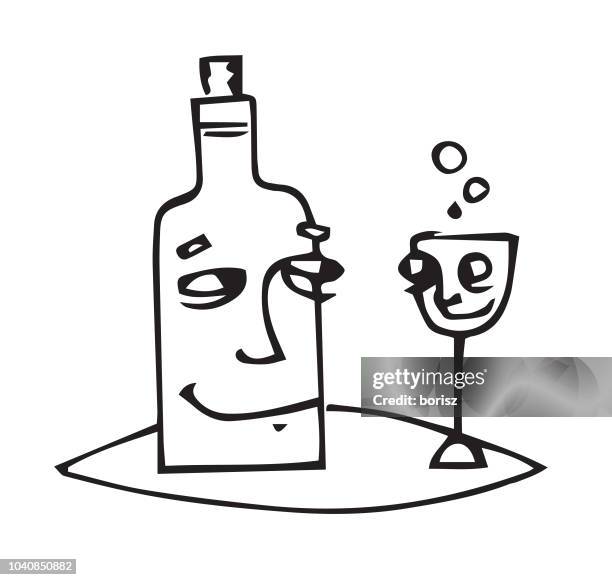 wine. - silver platter stock illustrations
