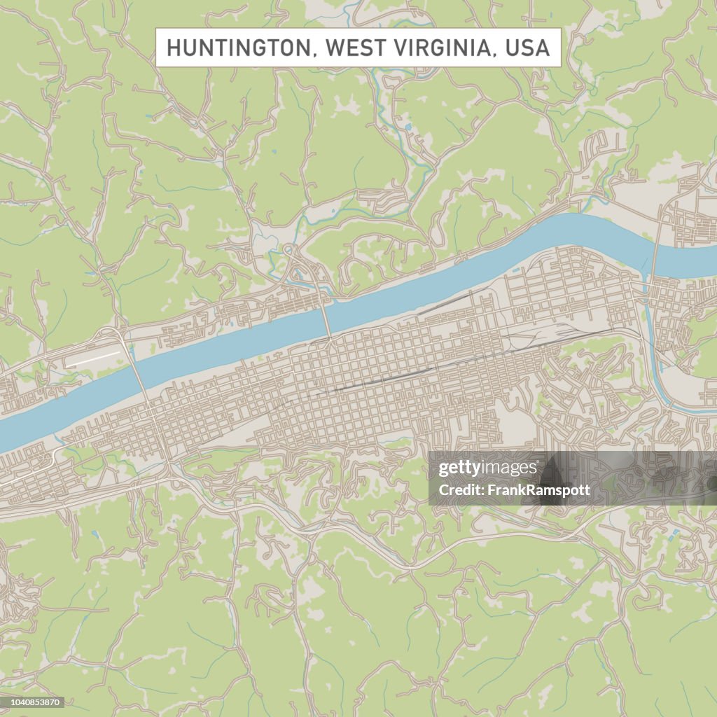 Huntington West Virginia US City Street Map