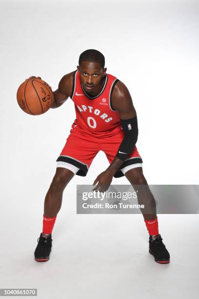 Miles of the Toronto Raptors poses for a portrait at media day on September 24, 2018 at the Air Canada Centre in Toronto, Ontario, Canada. NOTE TO...