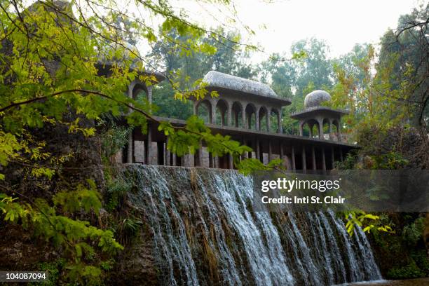 waterfall at rock garden in chandigarh, india - stenträdgård bildbanksfoton och bilder