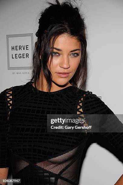 Actress Jessica Szohr attends the Herve Leger by Max Azria Spring 2011 fashion show during Mercedes-Benz Fashion Week at The Theater at Lincoln...