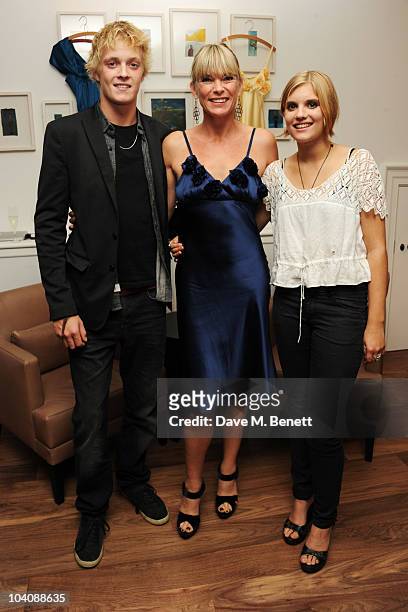 Rufus Taylor, Deborah Leng and Tiger Lily Taylor attend the Fab Couture party at Mortons on Septmber 14, 2010 in London, England.