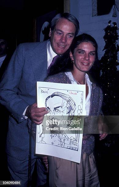 Actor Kevin McCarthy and wife Kate Crane attend the party for Ted Jewell on February 21, 1981 at Chasen's Restaurant in Beverly Hills, California.