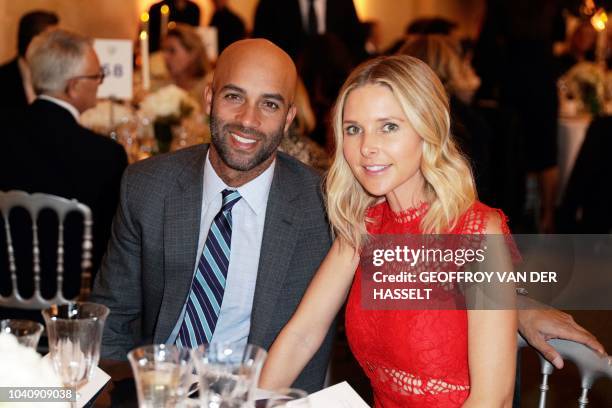 Tennis James Blake and his wife Emily Snider attend a gala event on the sidelines of the 42nd Ryder Cup on September 26 at the Chateau de Versailles'...