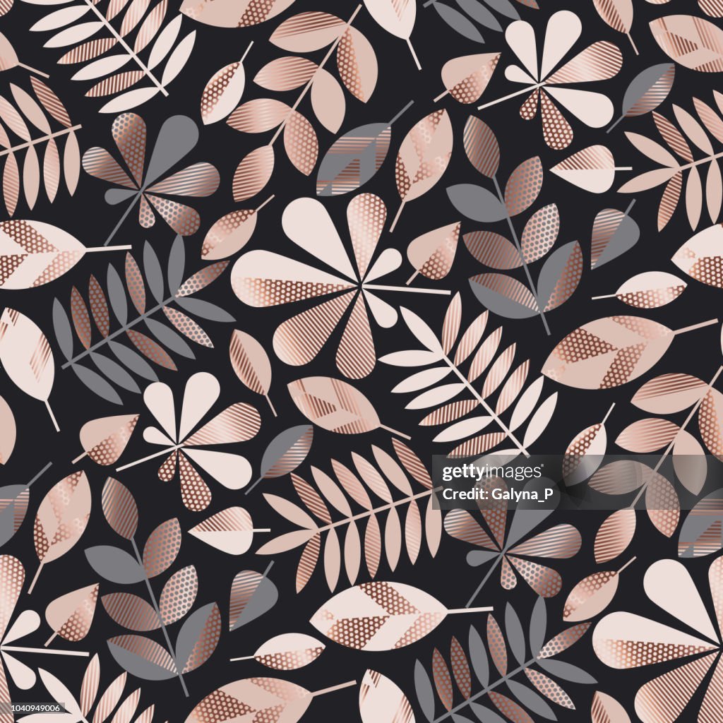 Fall Geometric Pattern Geometric Elegant Autumn Leaves Seamless Pattern High-Res Vector ...