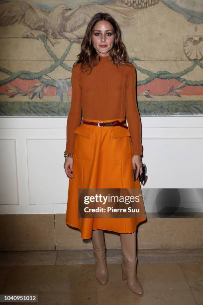 Olivia Palermo attends the Rochas show as part of the Paris Fashion Week Womenswear Spring/Summer 2019 on September 26, 2018 in Paris, France.