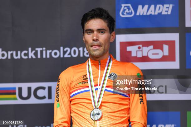 Podium / Tom Dumoulin of The Netherlands Silver Medal / Celebration / during the Men Elite Individual Time Trial a 52,5km race from Rattenberg to...