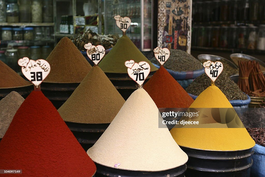 Spices in Marrakech store