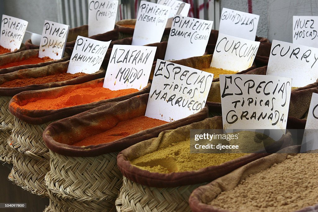 Spices in andalousia shop, Spain