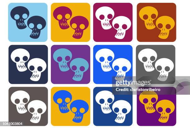 skull icon - caveira stock illustrations