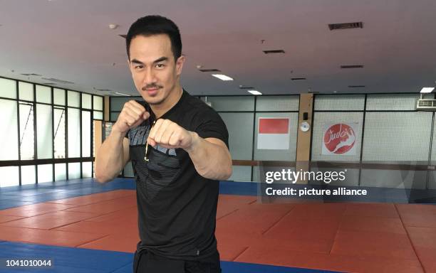Indonesian actor Joe Taslim, photographed at a training hall in Jakarta, Indonesia, 25 October 2016. Indonesian action stars become more and more...