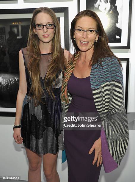 Eleanor Jasmine Lambert and Diane Lane attend Greg Gorman's "A Distinct Vision 1970-2010" gallery opening hosted by Grey Goose at Pacific Design...