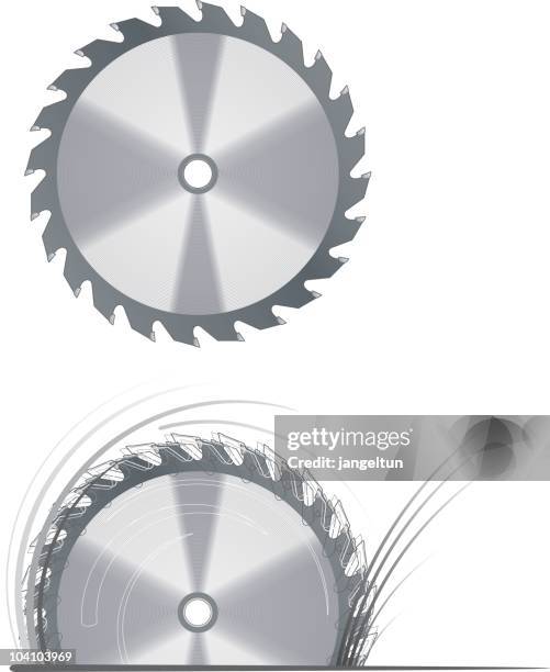 circular saw blade - kreissägeblatt stock-grafiken, -clipart, -cartoons und -symbole