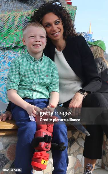 Lilly Becker and her seven-year-old son Amadeus, photographed at the opening of the LEGO Ninjago World at the Legoland in Guenzburg, Germany, 1 April...