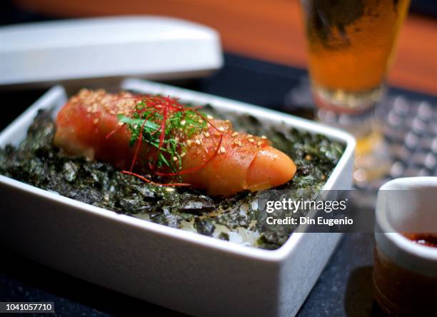 "karashi-mentaiko" a popular japanese side dish. - fukuoka prefecture stock pictures, royalty-free photos & images