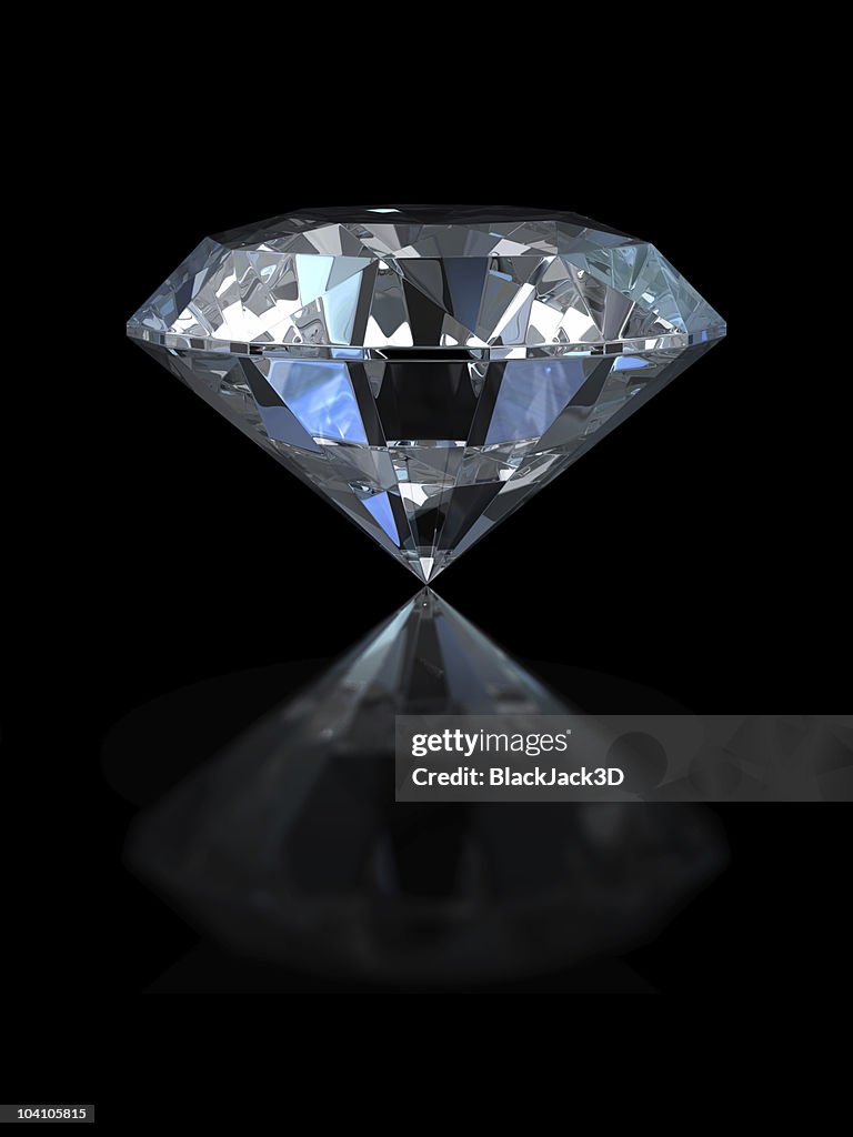 Ein diamond. Isoliert auf Schwarz