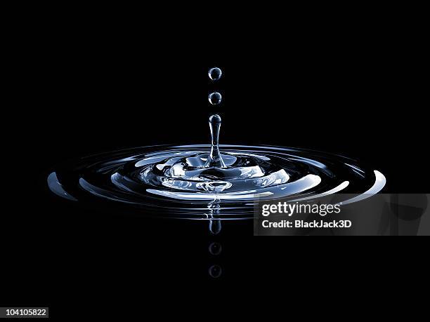 water splash. isolated on black - rain drop stock pictures, royalty-free photos & images