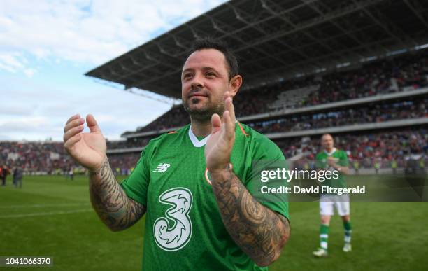 Cork , Ireland - 25 September 2018; Andy Reid of Republic of Ireland & Celtic Legends following the Liam Miller Memorial match between Manchester...