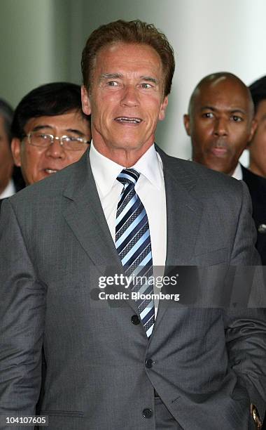 Governor Arnold Schwarzenegger Visits South Korea Photos and Premium
