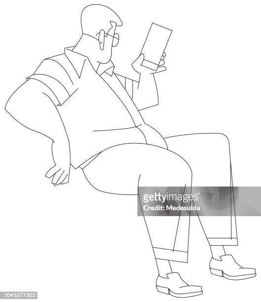 51 Fat Man Wearing Glasses High Res Illustrations - Getty Images
