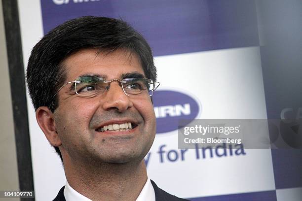 Rahul Dhir, chief executive officer of Cairn India Ltd., pauses during a news conference during the company's annual general meeting in Mumbai,...