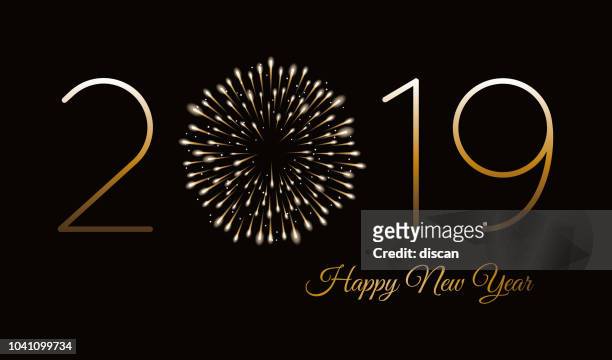 happy new year background with fireworks. - new year new you 2019 stock illustrations