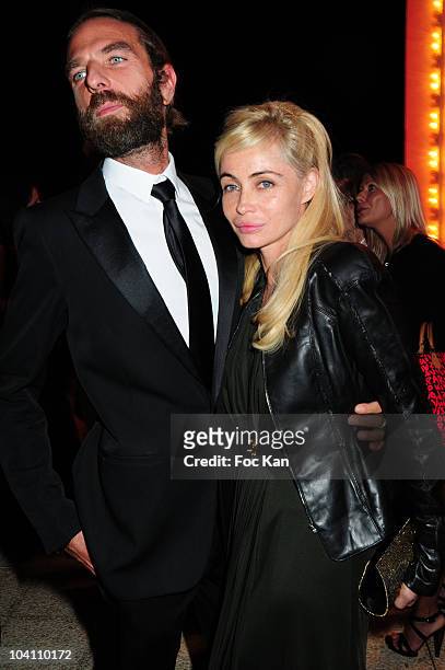 Hair Stylist/ photographer John Nollet and actress Emmanuelle Beart attend the 36th Deauville Film Festival - Opening Dinner at the Casino on...