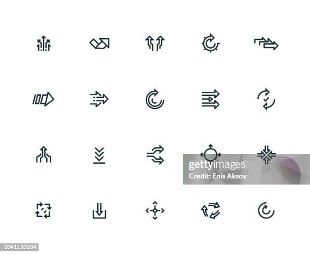 stockillustraties, clipart, cartoons en iconen met abstract overgang icon set - dikke line serie - twisted